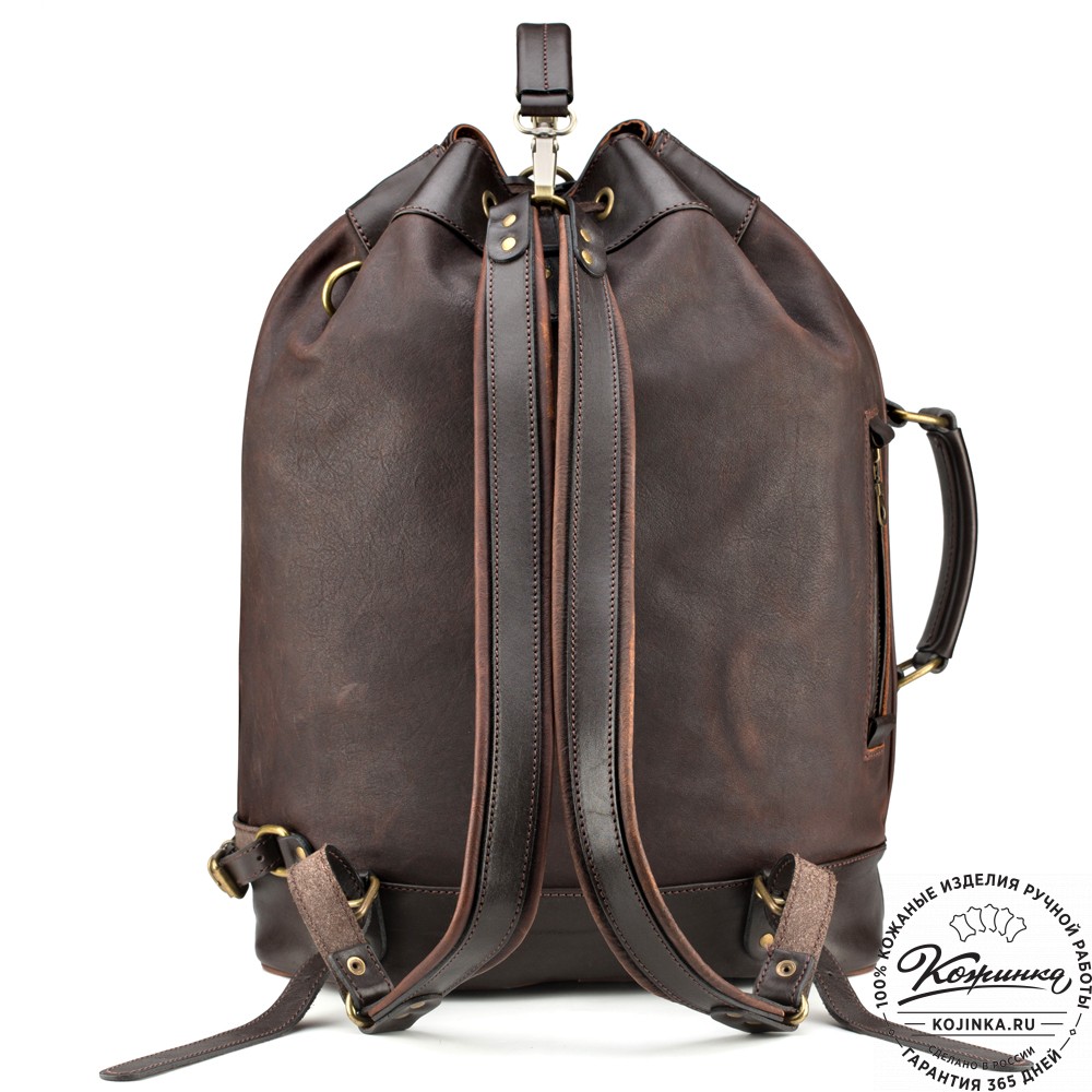 Кожаный рюкзак "СаШе" (тёмно-коричневый)