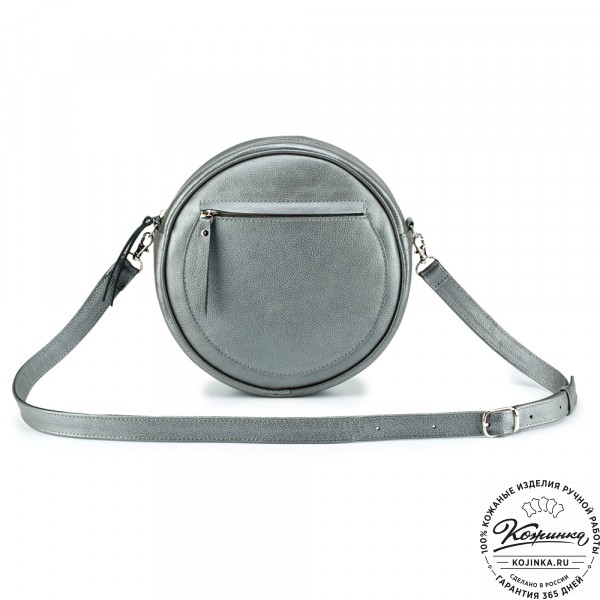 Женская кожаная сумка "Дарья" (серебро). фото 1