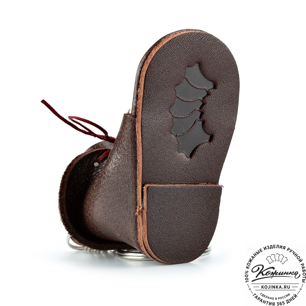 Кожаный брелок "Ботинок" (коричневый)