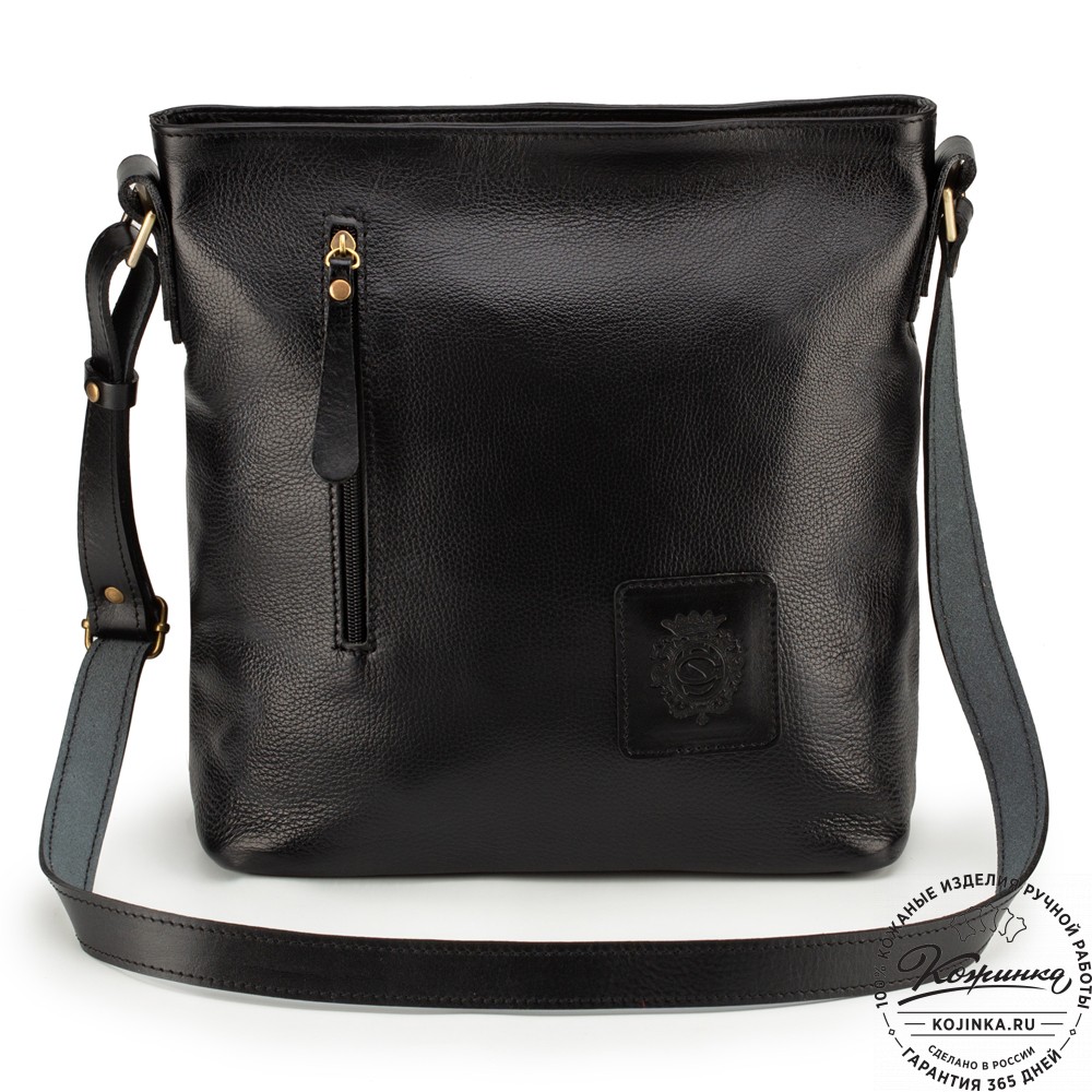 Женская кожаная сумка "Мальва" (чёрная)