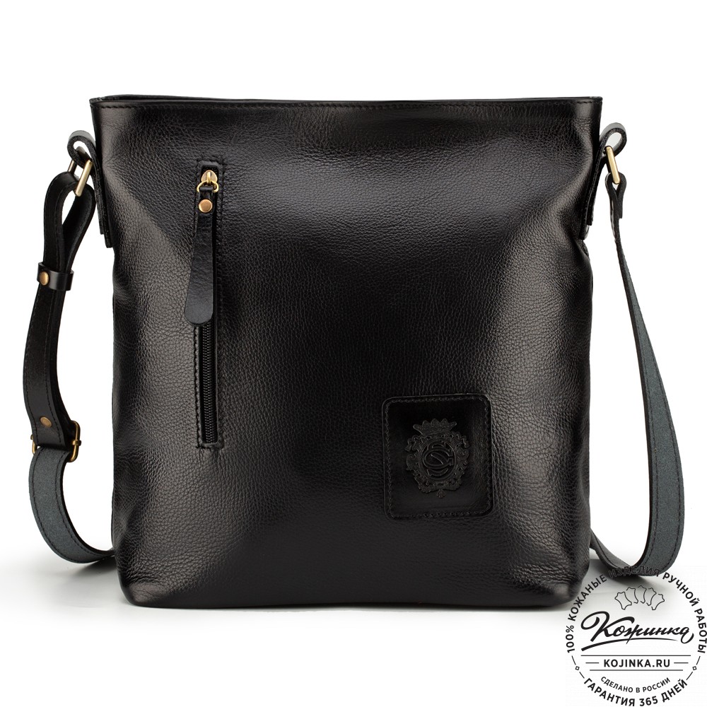 Женская кожаная сумка "Мальва" (чёрная)