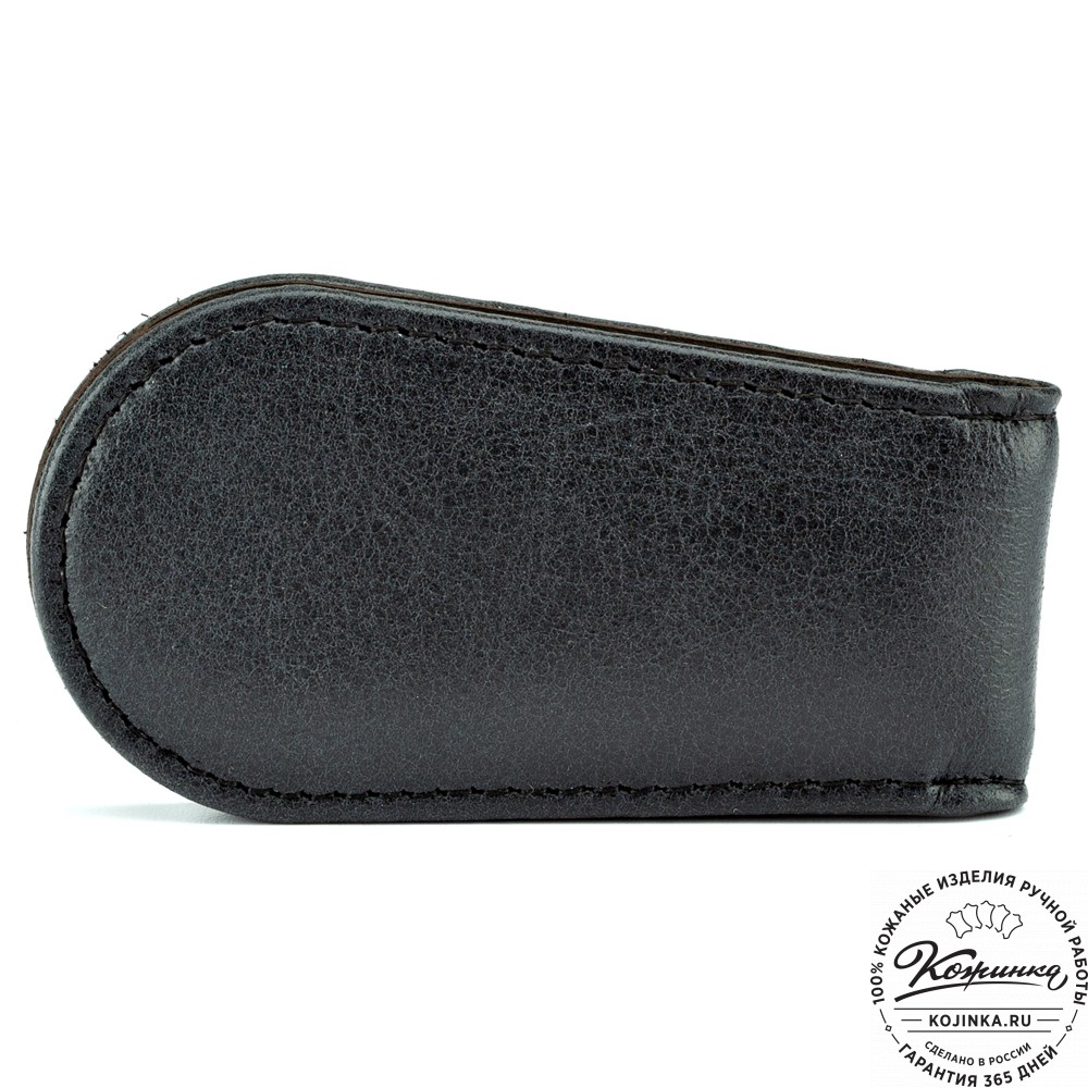 Кожаный зажим для денег "Бонн" (чёрный)