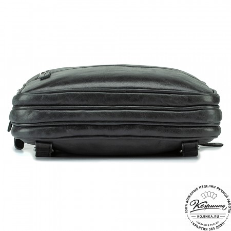 Кожаный рюкзак-сумка "Майя" (чёрный)