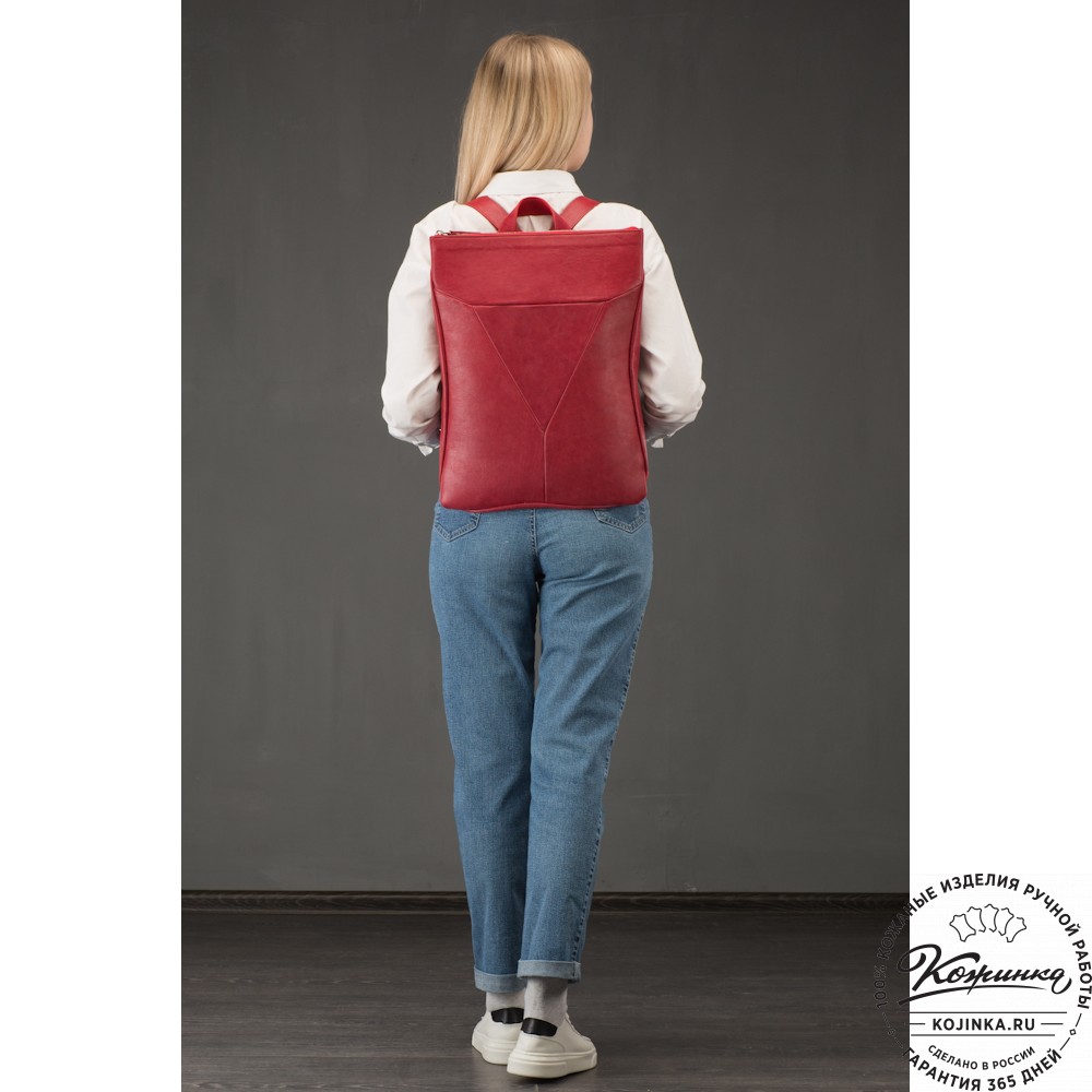 Кожаный рюкзак "Ария" (чёрный гладкая кожа)