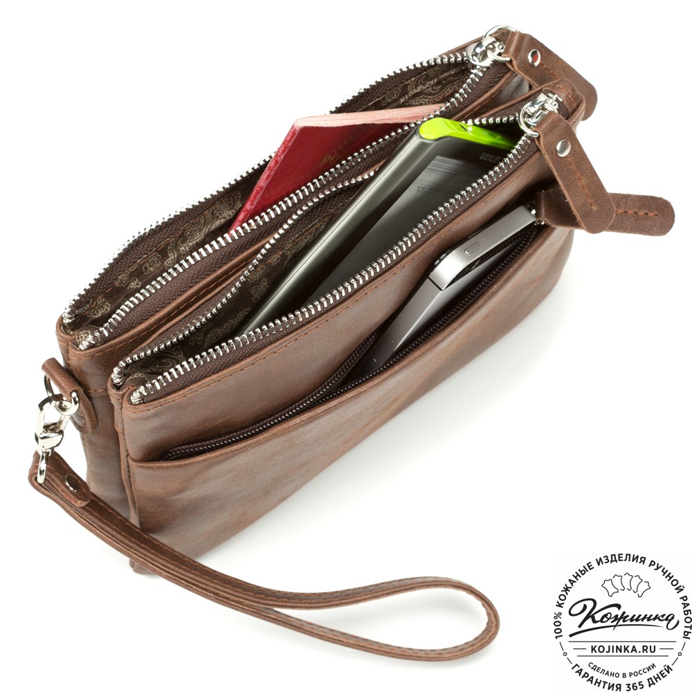 Женская кожаная сумка "Хельга" (коричневая)