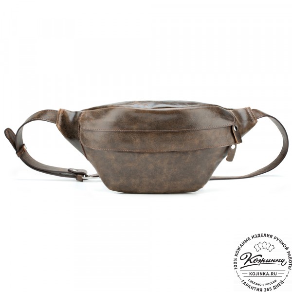 Кожаная сумка на пояс "Камиль" (коричневая наппа) . фото 1