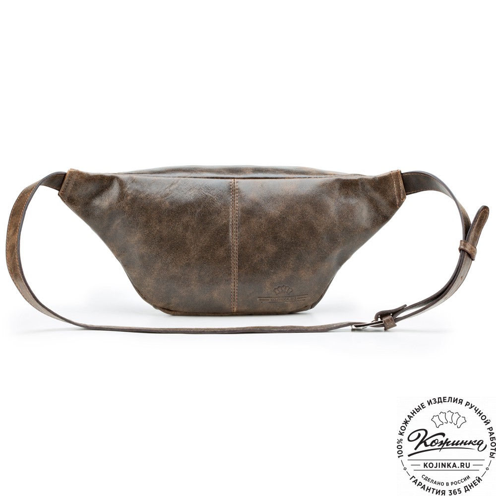 Кожаная сумка на пояс "Камиль" (коричневая наппа) 