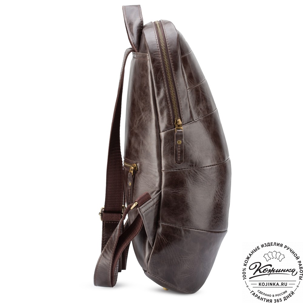 Кожаный рюкзак "Беверли" (тёмно-коричневый антик)
