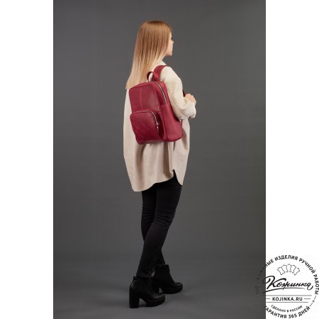 Кожаный рюкзак "Пандора" (хаки гладкая кожа)