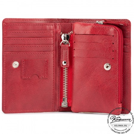 Кожаное портмоне "Япония" (малина)
