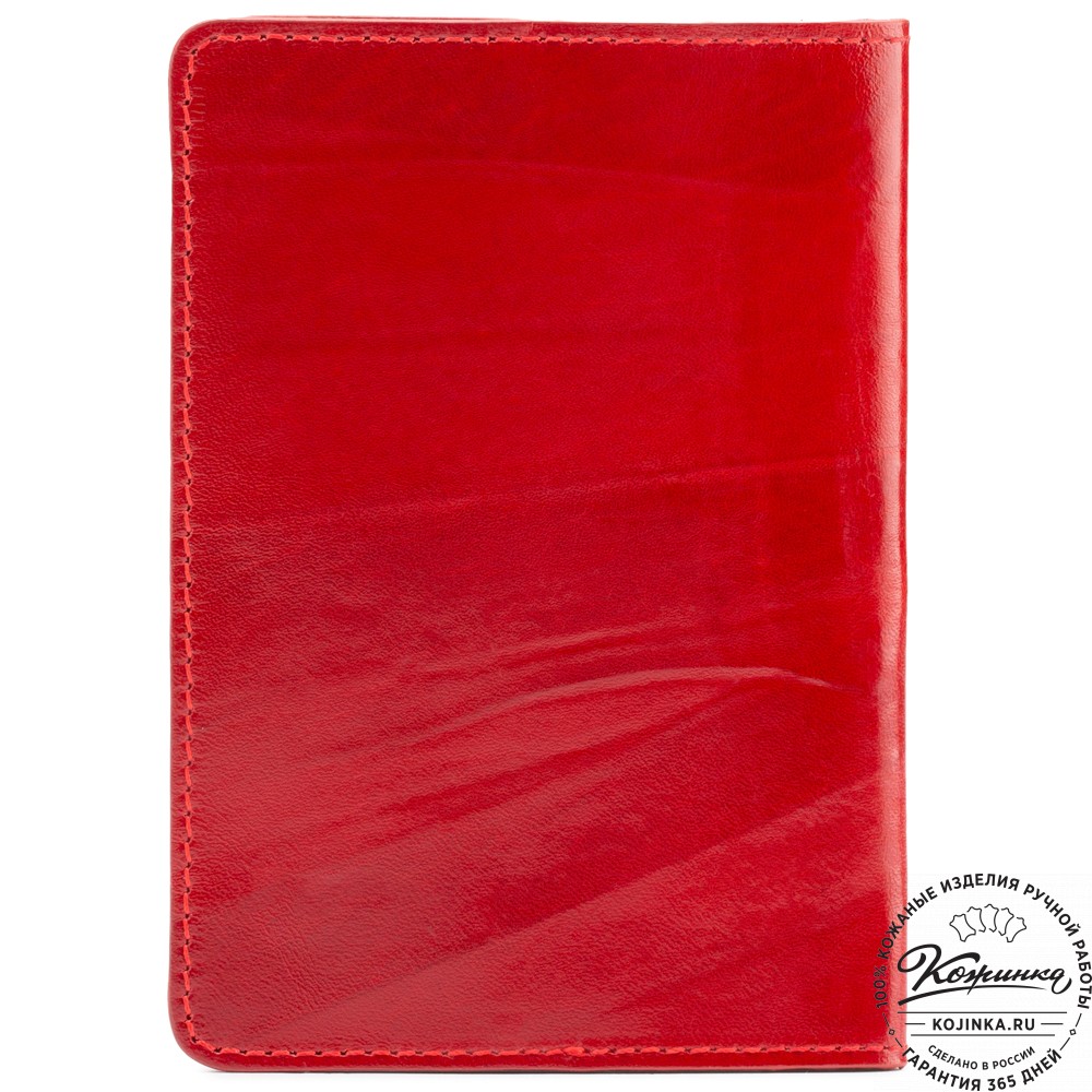 Кожаная обложка на паспорт "Красная королева" (красная)