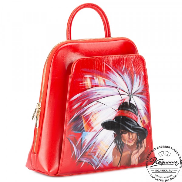 Женский кожаный рюкзак "Джорджия"  "В городе дождей" . фото 1