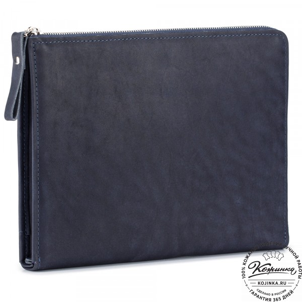 Кожаная папка для документов "Кейптаун" (синий крейзи). фото 1