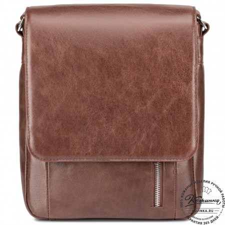 Мужская кожаная сумка "Рига" (коричневая)