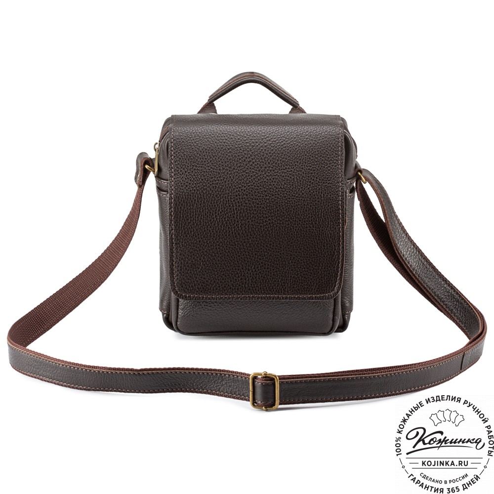 Кожаная сумка через плечо "Шерлок" (тёмно-коричневая)