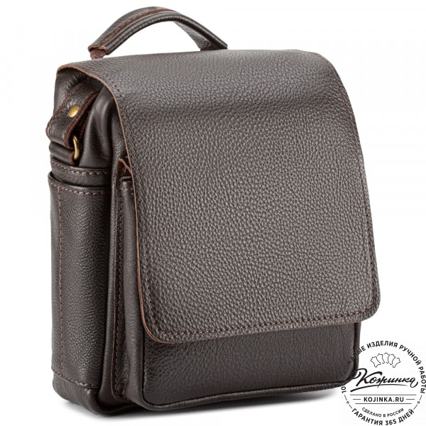 Кожаная сумка через плечо "Шерлок" (тёмно-коричневая). фото 1