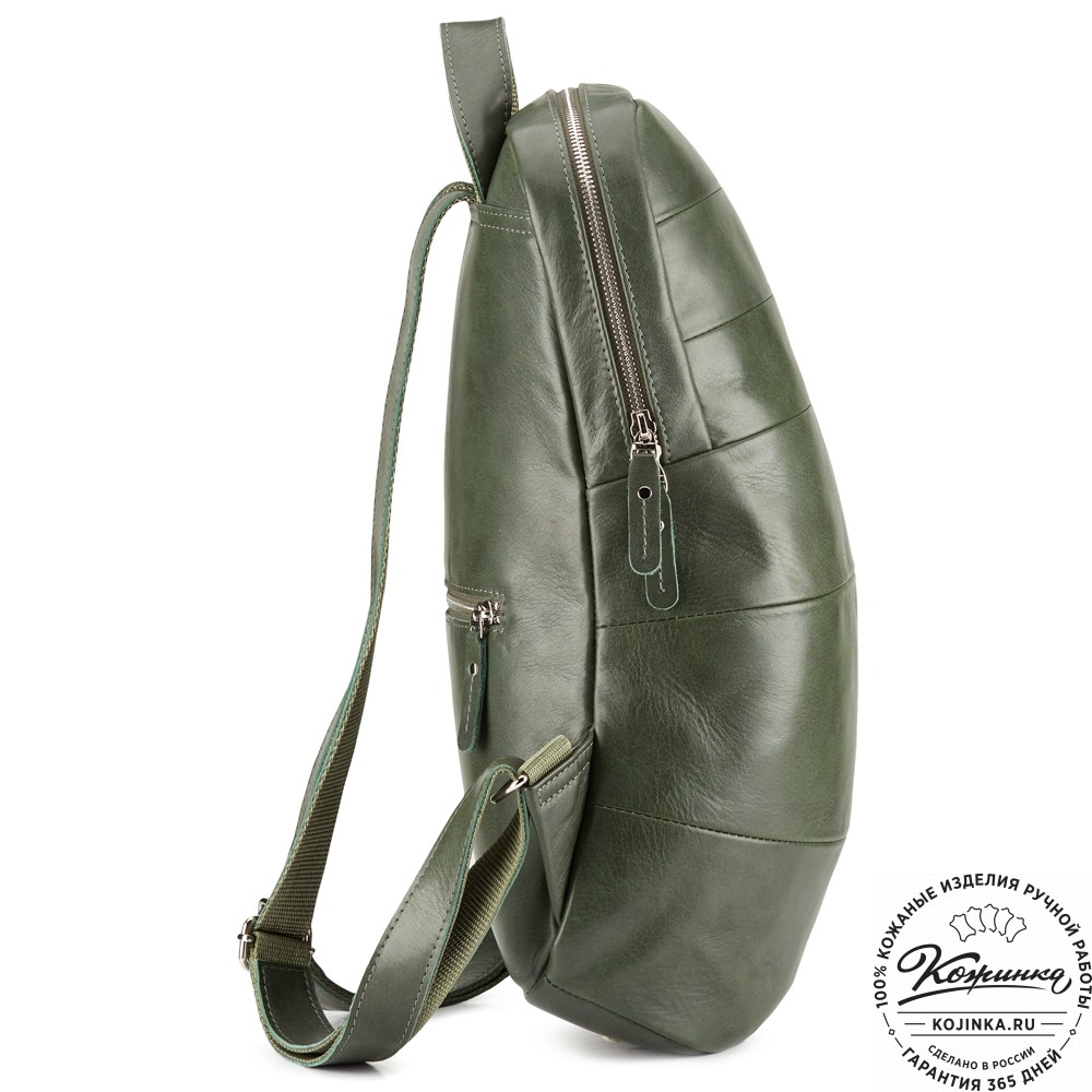 Кожаный рюкзак "Беверли" (зелёный)