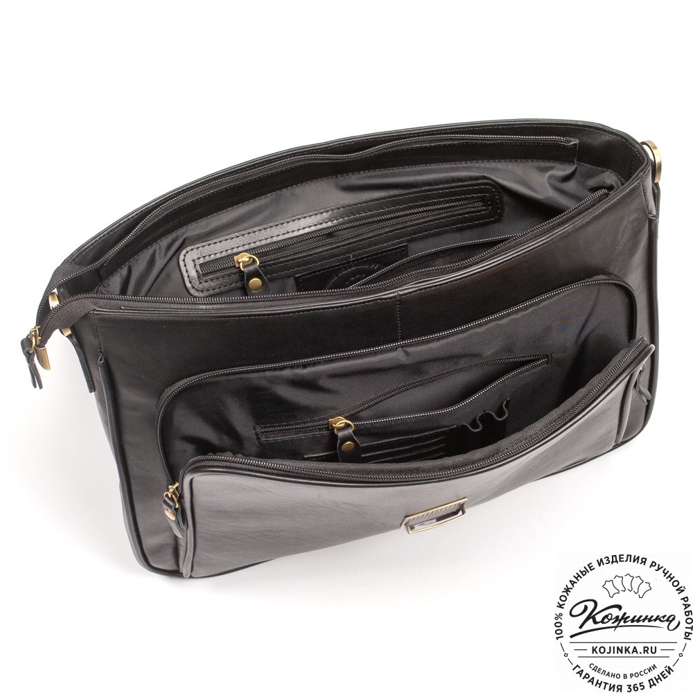 Кожаный портфель "Даниэль" (чёрный)