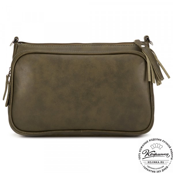 Женская кожаная сумка "Эмма" (хаки гладкая кожа). фото 1