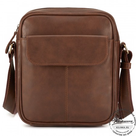 Кожаная сумка "Канада" (коричневая гладкая кожа)