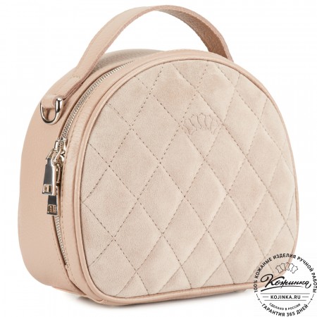 Женская кожаная сумка "Селин" (пудра)