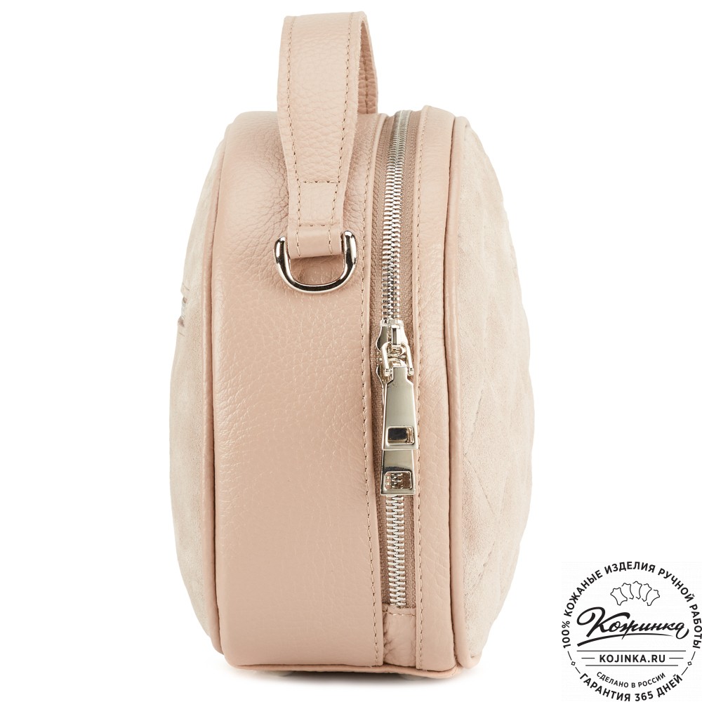 Женская кожаная сумка "Селин" (пудра)