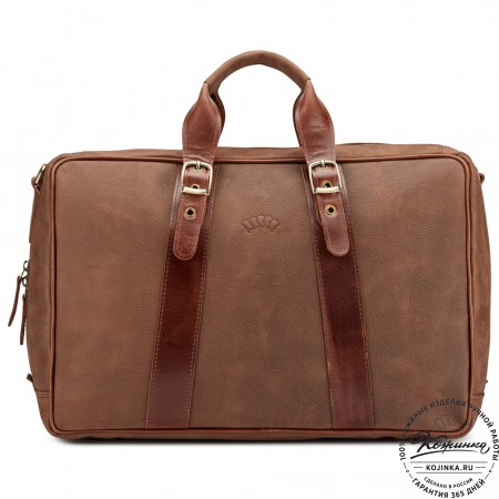 Кожаная дорожная сумка "Бристоль" (коричневая крейзи фактура)