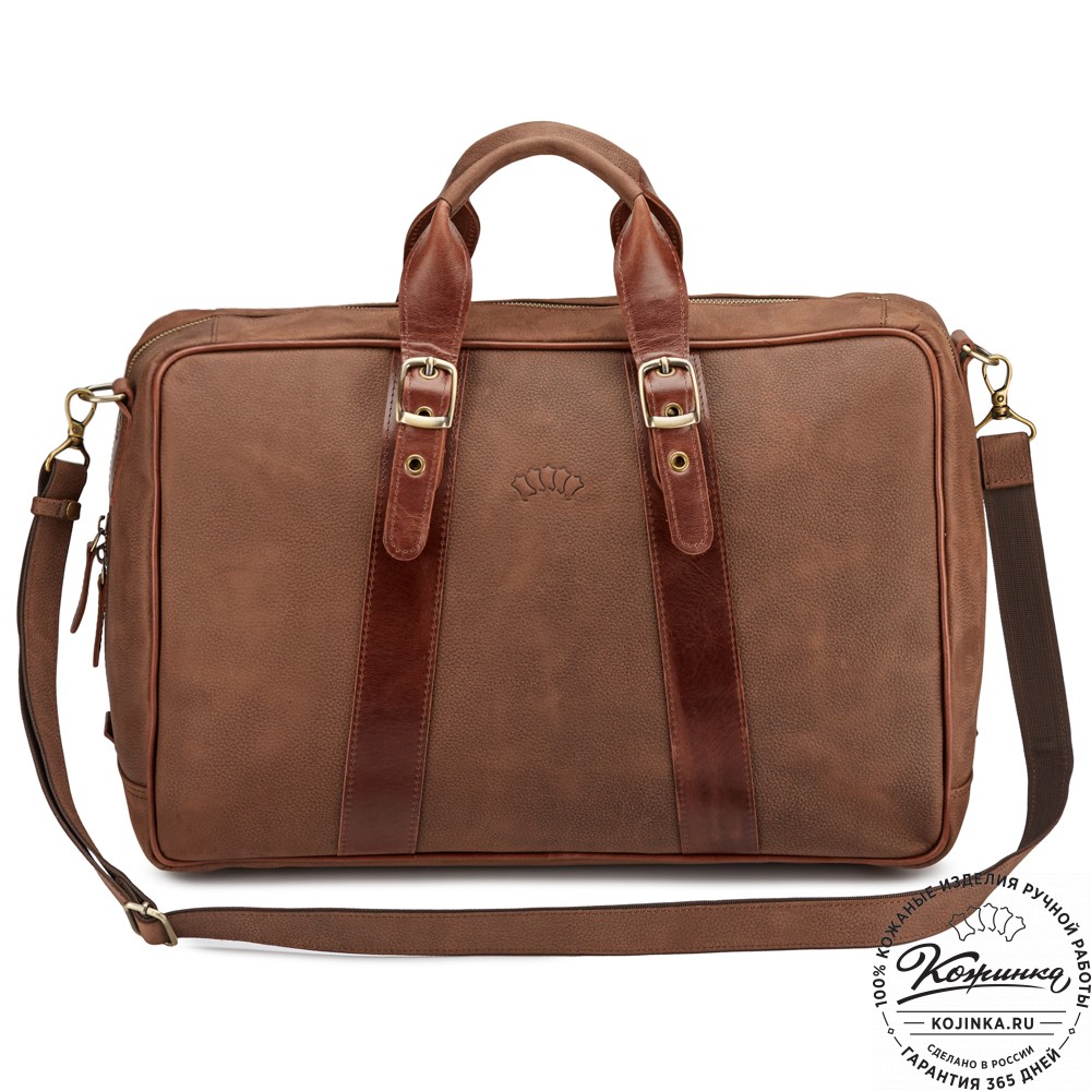 Кожаная дорожная сумка "Бристоль" (коричневая крейзи фактура)