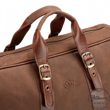 Кожаная дорожная сумка "Бристоль" (коричневая крейзи фактура)