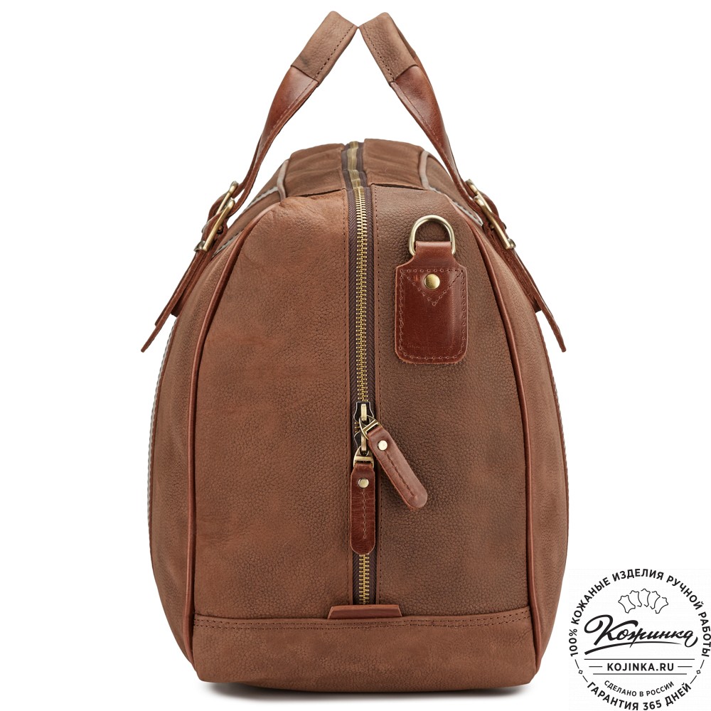 Кожаная дорожная сумка "Бристоль" (коричневая крейзи фактура)