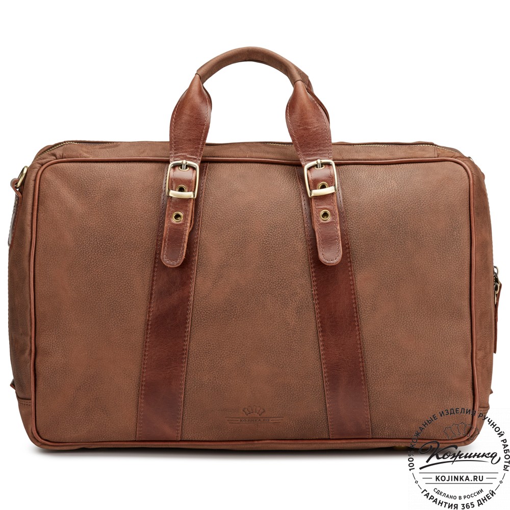 Кожаная дорожная сумка "Бристоль" (коричневая крейзи фактура)