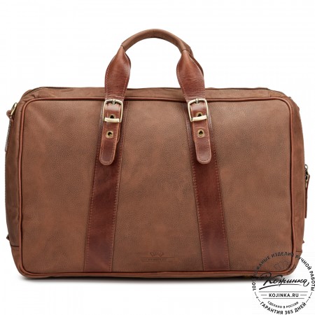 Кожаная дорожная сумка "Бристоль" (коричневая крейзи фактура)