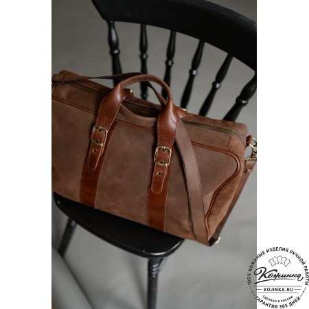 Кожаная дорожная сумка "Бристоль" (коричневая крейзи фактура)