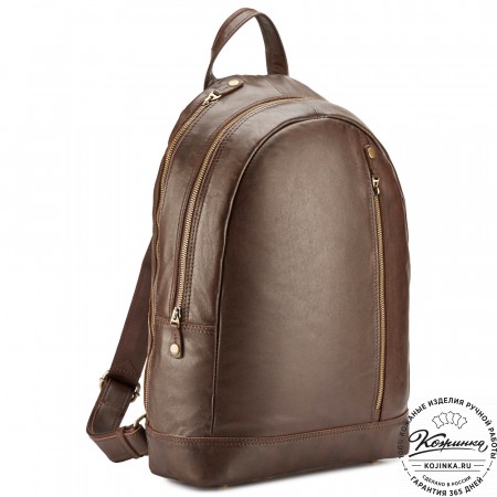 Кожаный рюкзак "Дрезден" (коричневая гладкая кожа)
