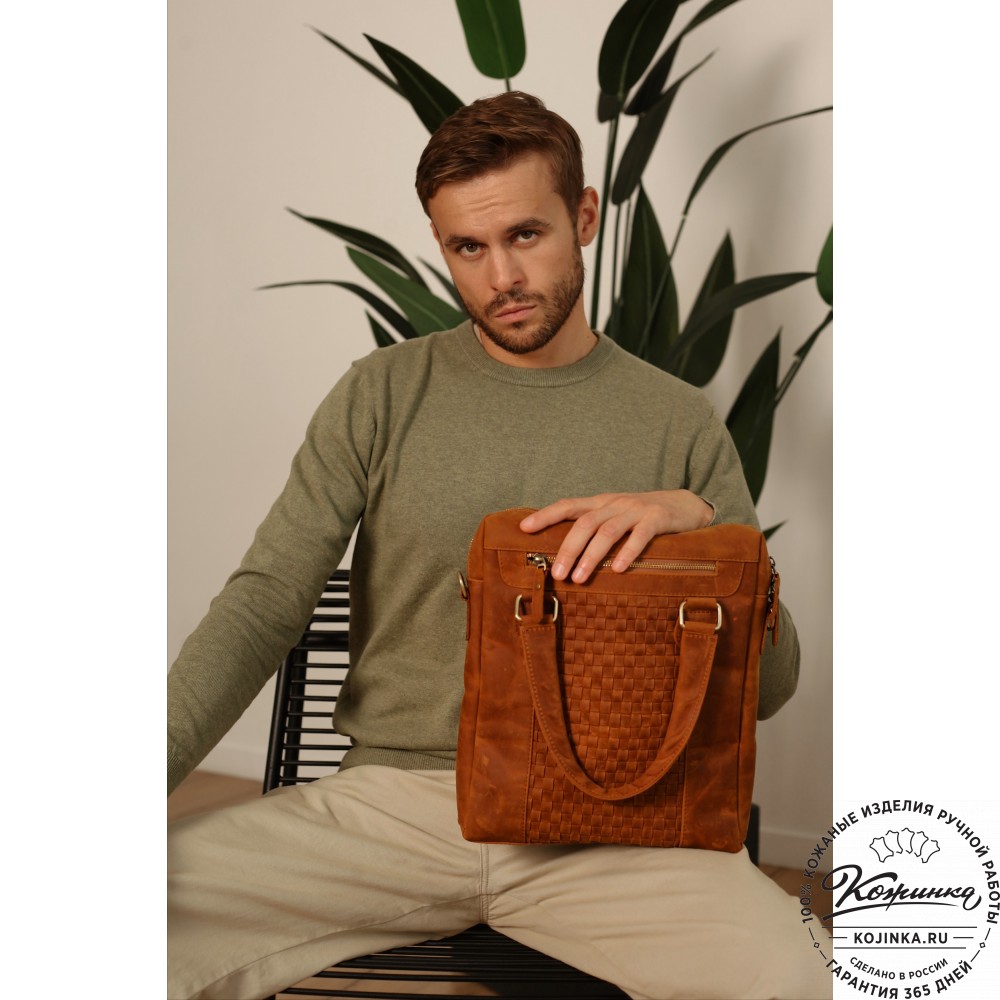 Кожаная сумка "Крюгер" (коричневый крейзи)