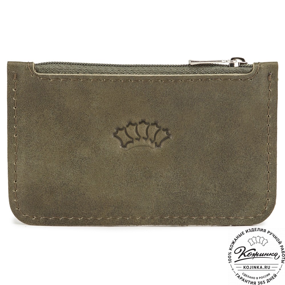 Кожаный картхолдер "Мурано" (олива)