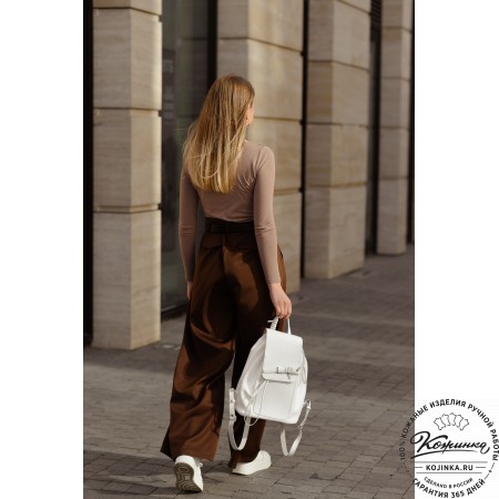 Женский кожаный рюкзак "Гейша" (синий)