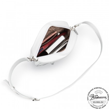 Женская кожаная сумка "Дарья" (белая)