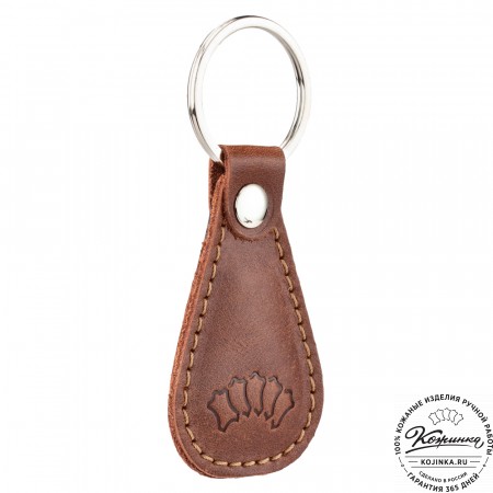 Кожаный брелок "Дельта" (коричневый)