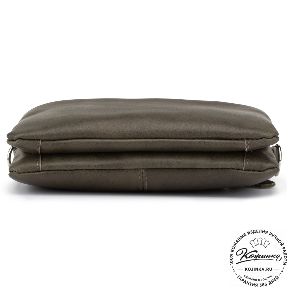 Женская кожаная сумка "Хельга" (хаки гладкая кожа)