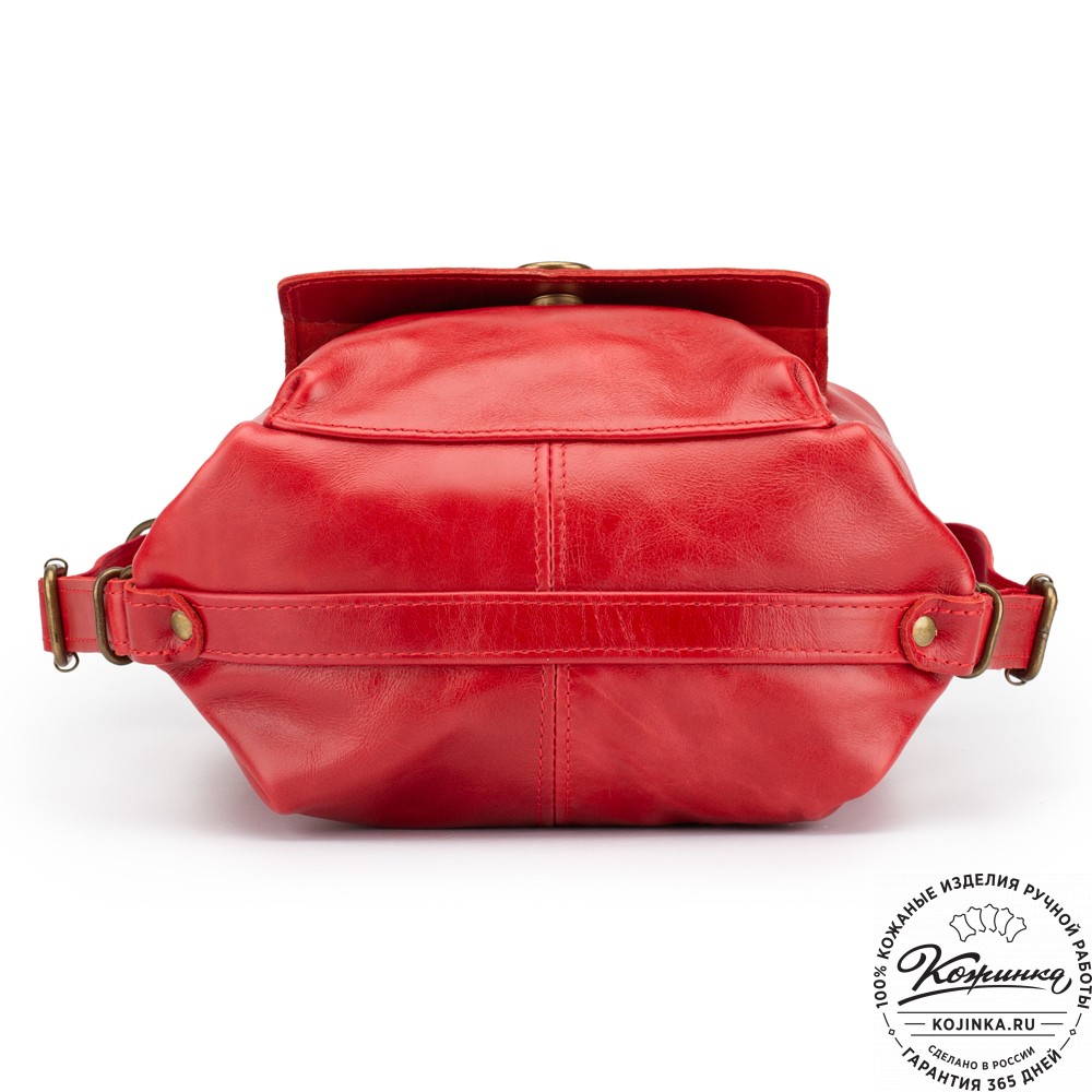 Женская кожаная сумка-рюкзак "Ника" (красная)