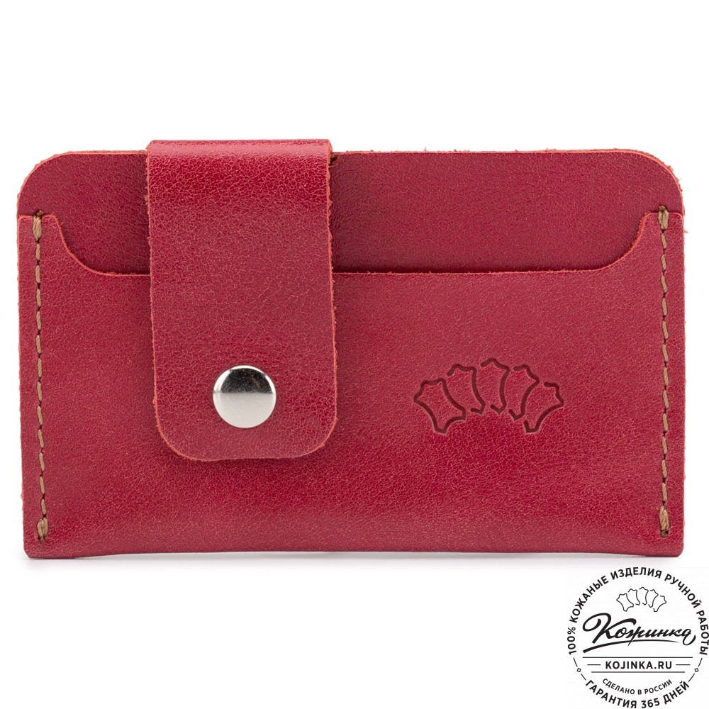 Кожаная визитница "Уэльс" (красный)