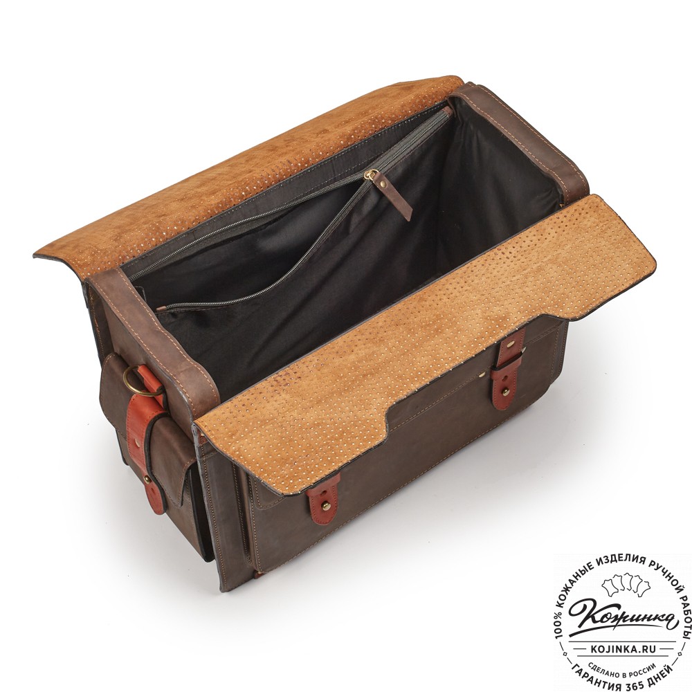 Кожаный портфель-кофр "Корлеоне" (коричневый крейзи)