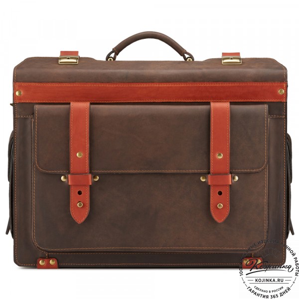 Кожаный портфель-кофр "Корлеоне" (коричневый крейзи). фото 1