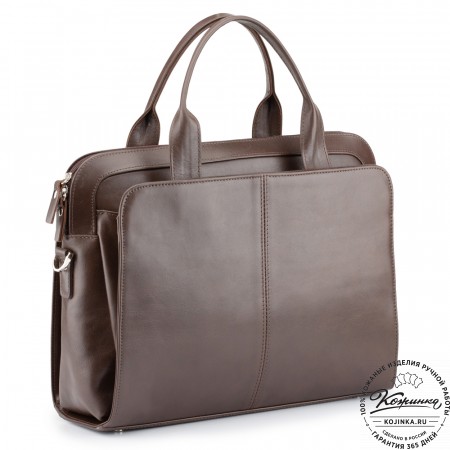 Женская кожаная сумка "Батерфляй" (коричневая гладкая кожа)