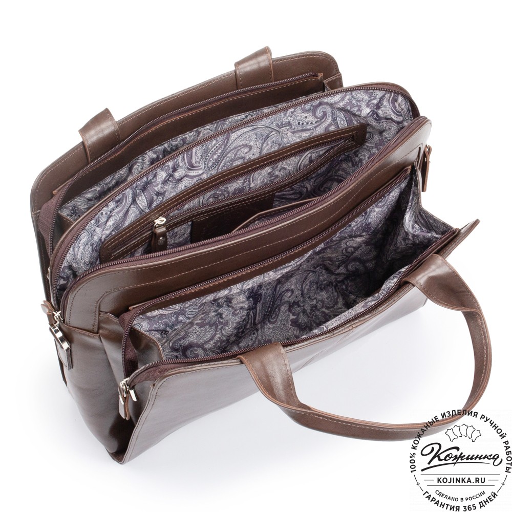 Женская кожаная сумка "Батерфляй" (коричневая гладкая кожа)