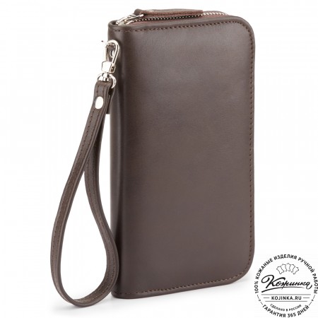 Кожаный клатч "Картер" (коричневая гладкая кожа) 