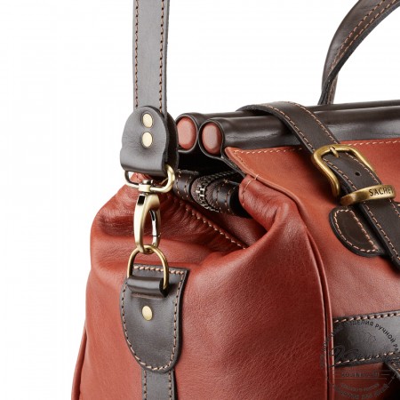 Кожаный дорожный саквояж "Большой" (светло-коричневый)