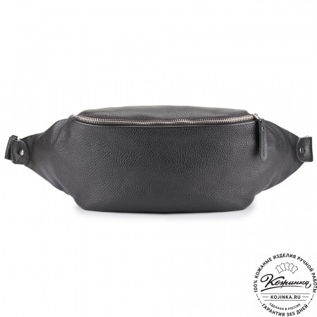 Кожаная сумка на пояс "Шерман" (чёрная) 