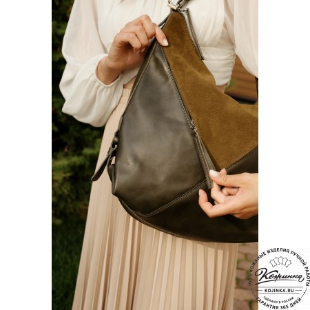  Женская кожаная сумка "Эмилия" (хаки)